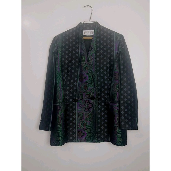 GF FERRE Jackets & Blazers - Gianfranco Ferré blazer-style jacket wit a multicolored geometric pattern Sz M/L